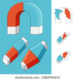 magnet illustration simple design collection