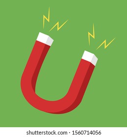 Magnet, illustration, vector on white background.