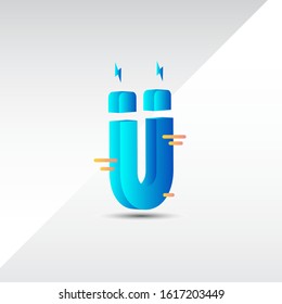 Magnet illustration vector template. Design for banner or print.
