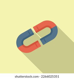 Magnet interaction icon flat vector.Online corporate. App group
