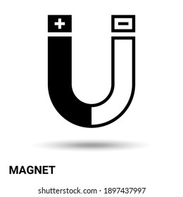 A magnet. The magnet is isolated on a light background. Vector illustration.