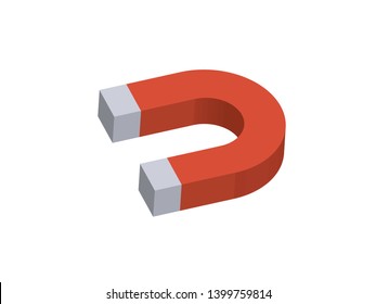 Magnet  Isolated on White Background,Isometric Vector Illustration