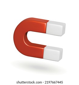 magnet isolated vector 3d icon. magnet 3d illustration.