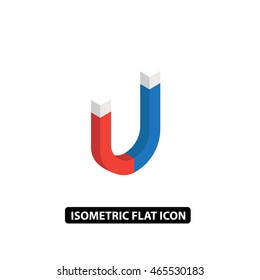 Magnet Isometric Icon Isolated