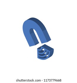 Magnet isometric left top view 3D icon
