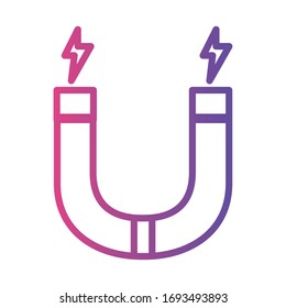 magnet laboratory linear gradient style icon vector illustration design