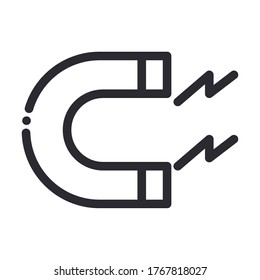 icono de tipo de línea de referencia de imanes de laboratorio e investigación de ilustraciones vectoriales