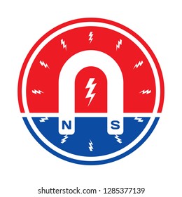 magnet and lightning sign infographic