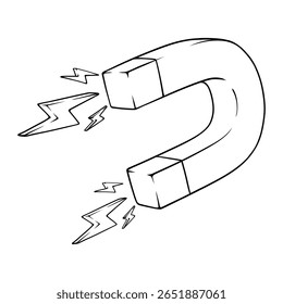 ilustração desenhada à mão de arte com linha de ímã