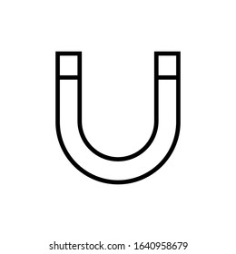 magnet line art vector icon - ui icon vector