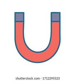Magnet line and fill style icon design, Science chemistry laboratory research technology biology equipment and test theme Vector illustration