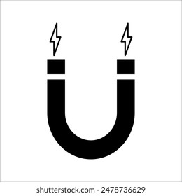 Magnet line icon. Horseshoe icon set.Magnet symbols set. Editable stroke. Stock vector illustration.