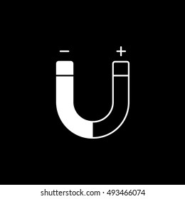 Magnet Line Icon On Black Background