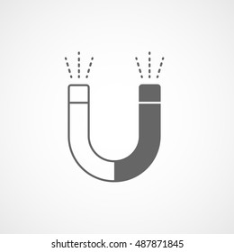 Magnet Line Icon On White Background