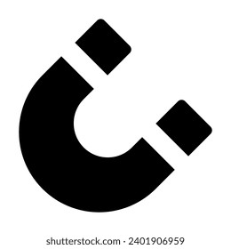 magnet line icon, snapping outline vector sign, linear style pictogram isolated on white. logo illustration