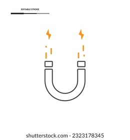 Diseño del vector de iconos de la línea de imán.