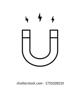 Ilustración vectorial de icono de línea de imán aislada en fondo blanco.