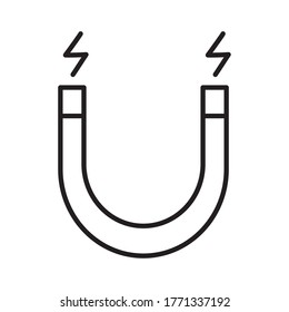 Magnet line style icon design, Magnetic science and metal theme Vector illustration