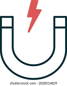 Magnet Line Two Colour Vector Icon Design