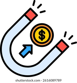 Magnet Line Vector Icon Design