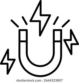 Icono de Vector de línea magnética Diseño