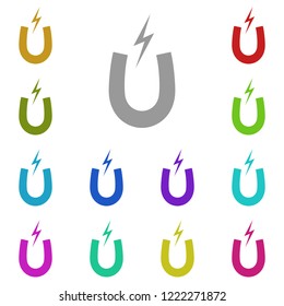 magnet, loadstone, lode icon in multi color. Simple glyph vector for UI and UX, website or mobile application