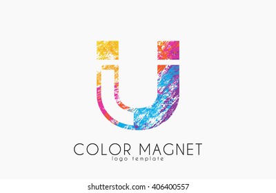 Magnet Logo Design. Magnet Symbol.  Magnet Icon