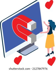 Magnet Love Isolated Vector Illustration which can be easily Download
