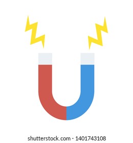 Magnet with magnetic power icon isolated on a white background