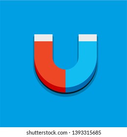 Magnet , Magnetic Power Isolated on Background. 3D Vector Illustration - Vector