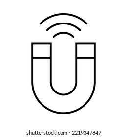 Magnet and magnetic wave icon. Vector.