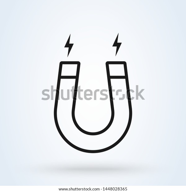 Magnet Magnetism Line Art Simple Vector Stock Vector (Royalty Free ...