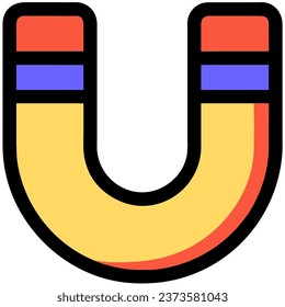 magnet, magnetism, magnetize, attraction. Flat design. Vector illustration.