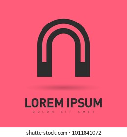 Magnet minimalistic vector icon. Horseshoe line minimal icon for flat mobile app and web design.