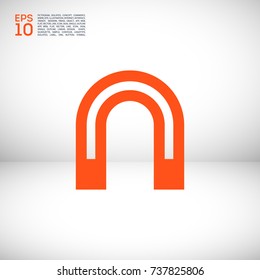 Magnet minimalistic vector icon. Horseshoe line minimal icon for flat mobile app and web design.