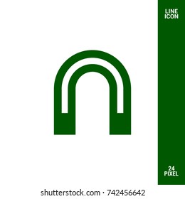 Magnet minimalistic vector icon. Horseshoe line minimal icon for flat mobile app and web design.
