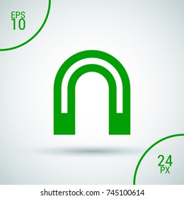 Magnet minimalistic vector icon. Horseshoe line minimal icon for flat mobile app and web design.