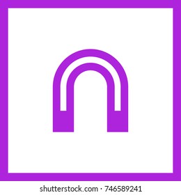 Magnet minimalistic vector icon. Horseshoe line minimal icon for flat mobile app and web design.