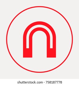 Magnet minimalistic vector icon. Horseshoe line minimal icon for flat mobile app and web design.