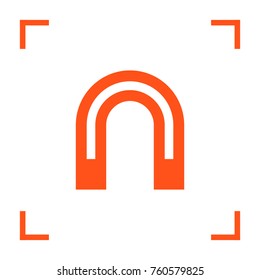 Magnet minimalistic vector icon. Horseshoe line minimal icon for flat mobile app and web design.