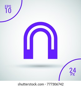 Magnet minimalistic vector icon. Horseshoe line minimal icon for flat mobile app and web design.