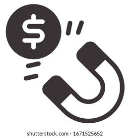 magnet money  business solid icon
