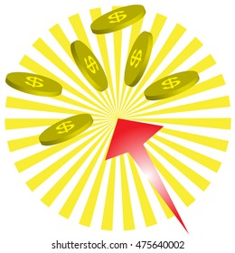 Magnet money vector on isolated white background