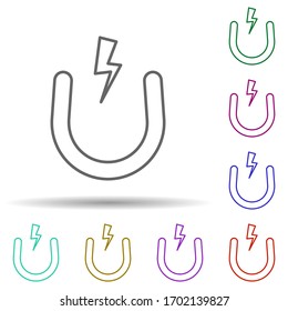 Magnet multi color icon. Simple thin line, outline vector of school icons for ui and ux, website or mobile application