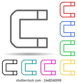 Magnet mehrfarbiges Symbol. Einfache dünne Linie, Vektorillustration von Web-Icons für i und ux, Website oder mobile Applikationen