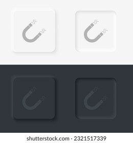 Magnet, estilo neomorfismo, icono vector con botón