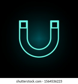 Magnet neon icon. Simple thin line, outline vector of web icons for ui and ux, website or mobile application
