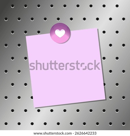 Magnet and Notepaper Set for Silver Perforated Magnetic Board
