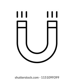 Magnet outline vector icon.