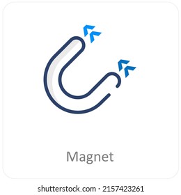 Magnet And Physics Icon concept